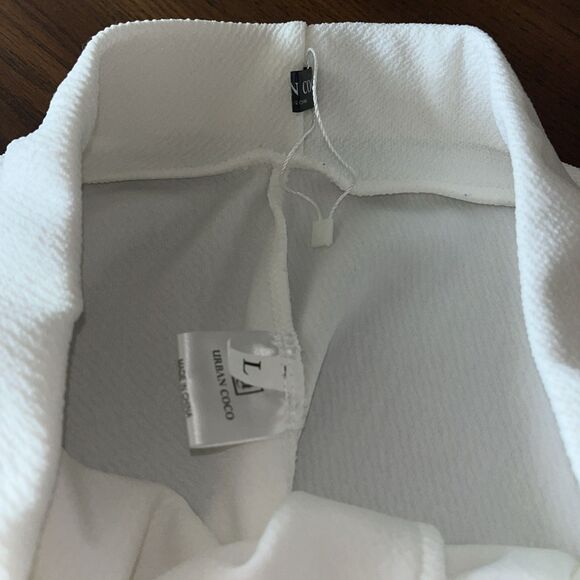 Urban Coco WHITE Polyester Stretch Swing Mini Skirt, Size L - Picture 3 of 4